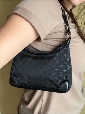 RARE Louis Vuitton Mini Satin Boulogne Black Monogram